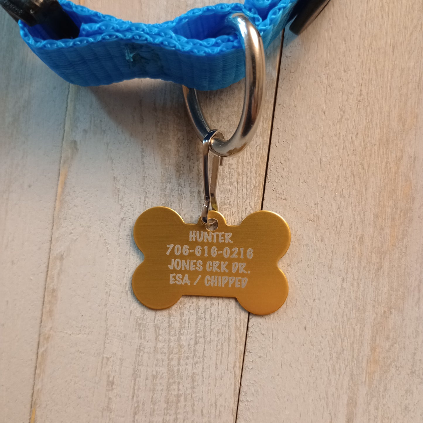 Yellow Bone Shaped Pet Tag