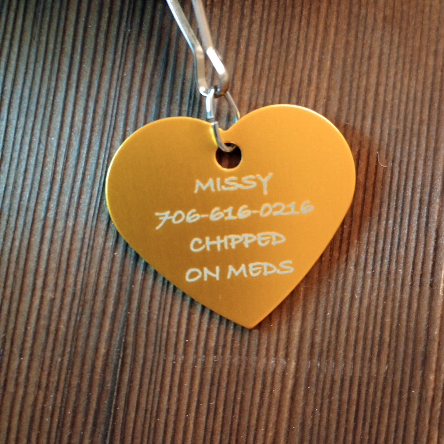 Yellow Heart Shaped Pet Tag