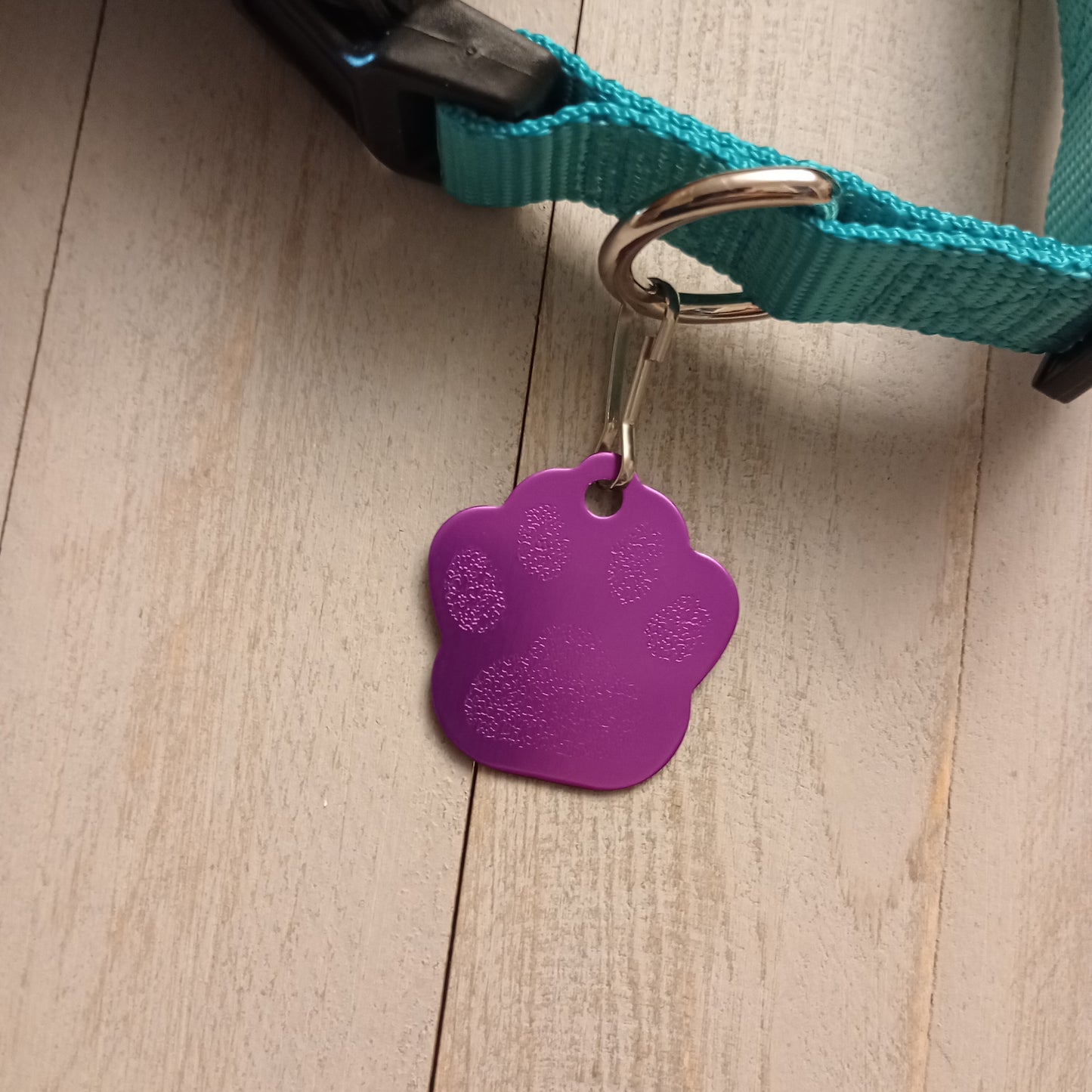 Purple Large Paw Pet Tag (1.4 inch)