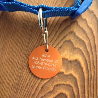 Orange Round Pet Tag (1.4 inch)