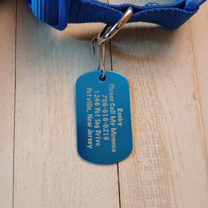 Light Blue Military Style Pet Tag