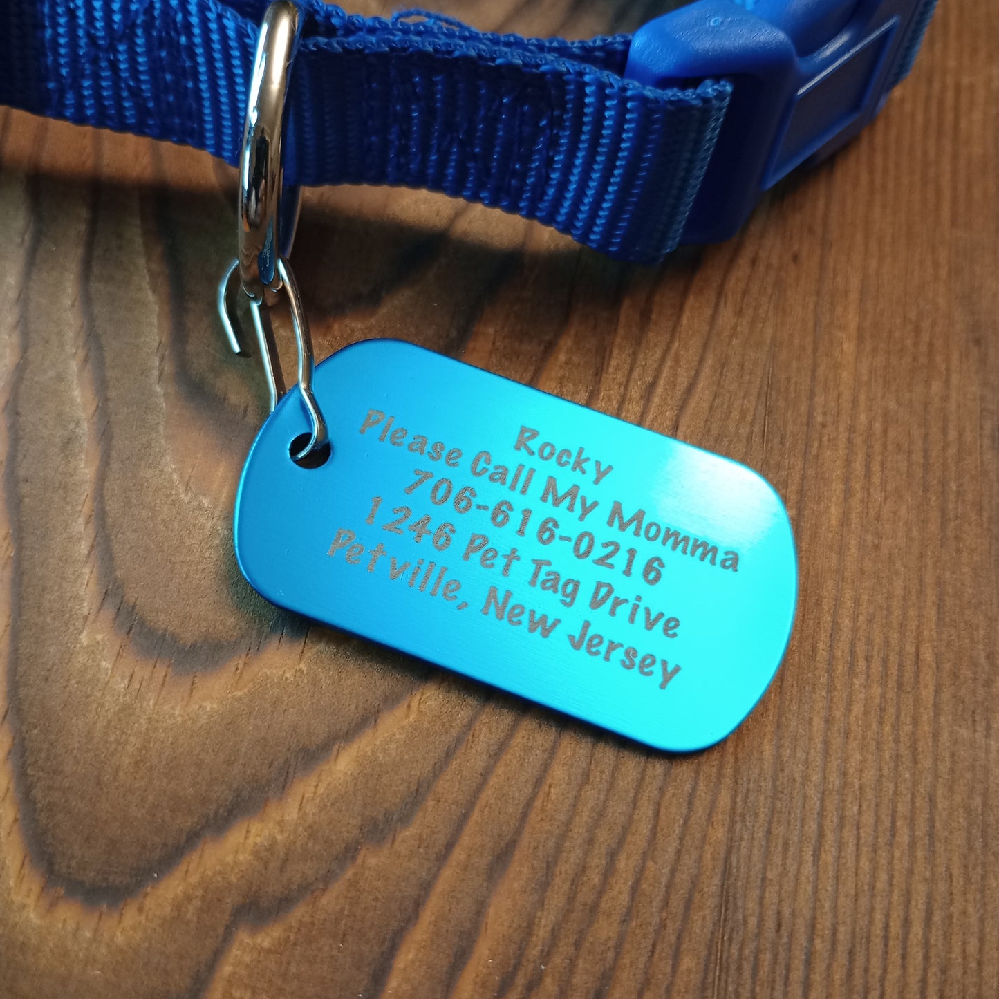 Light Blue Military Style Pet Tag