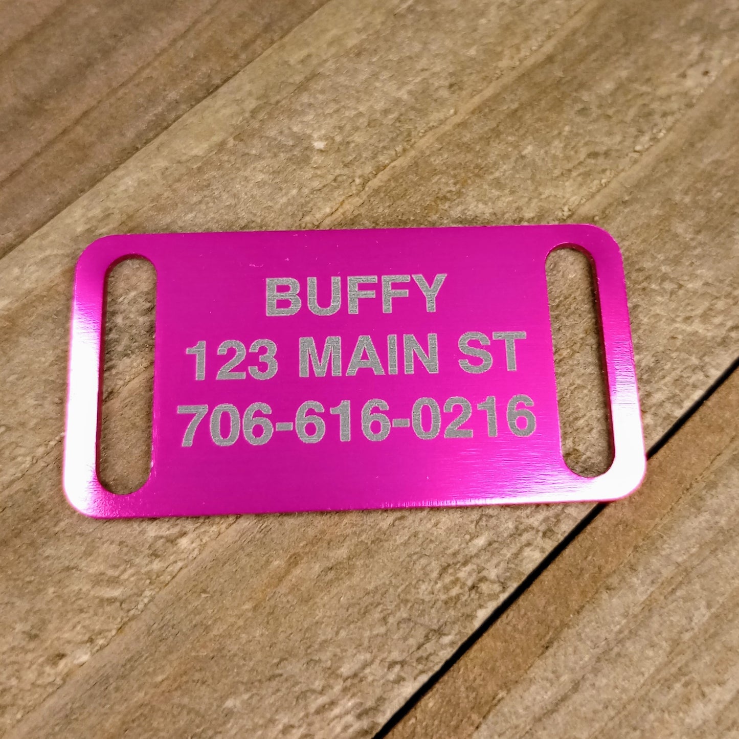 Dark Pink Slide-On Pet Tag