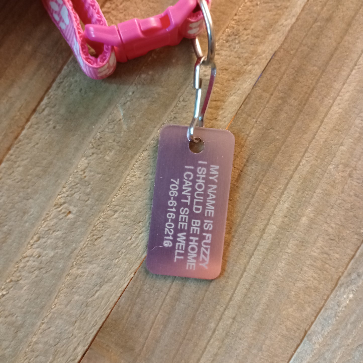 Light Pink Rectangular Pet Tag