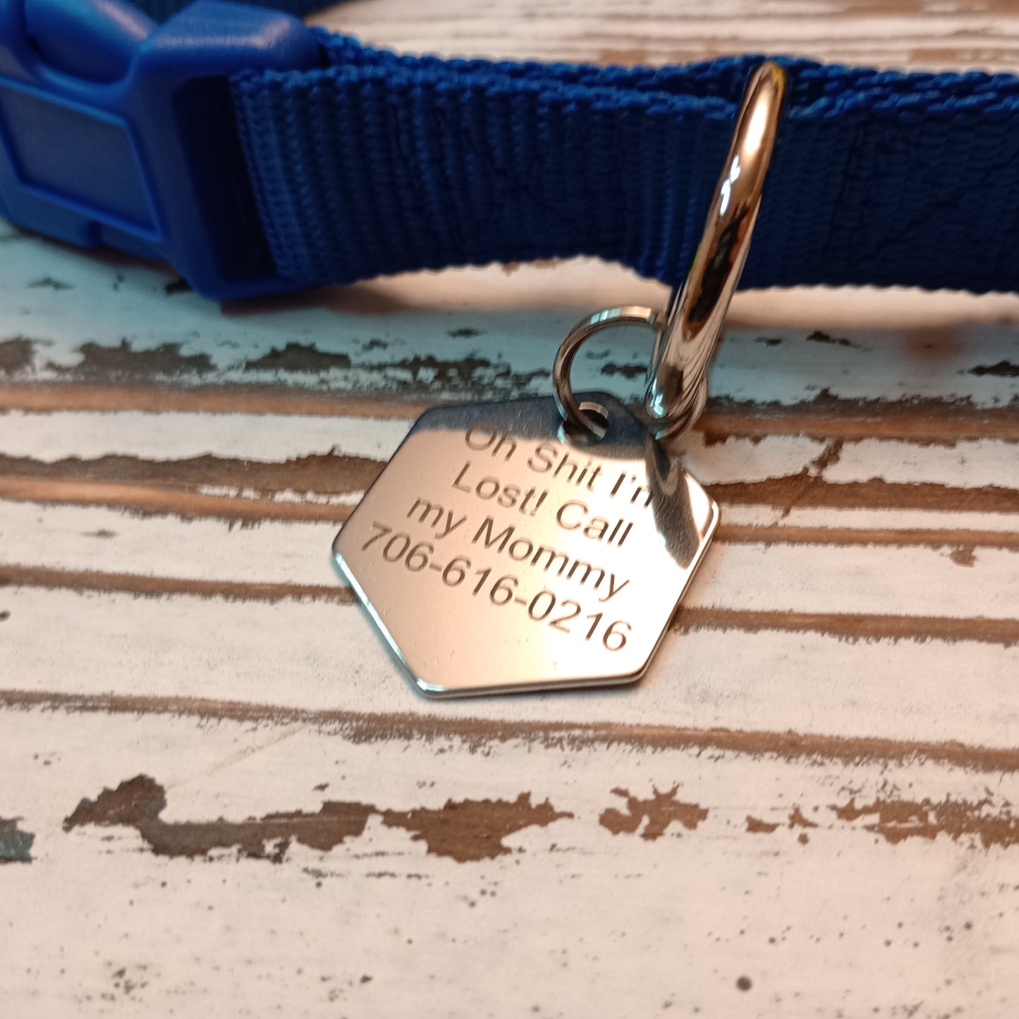 Hexagon Shaped Stainless Steel Pet Tag