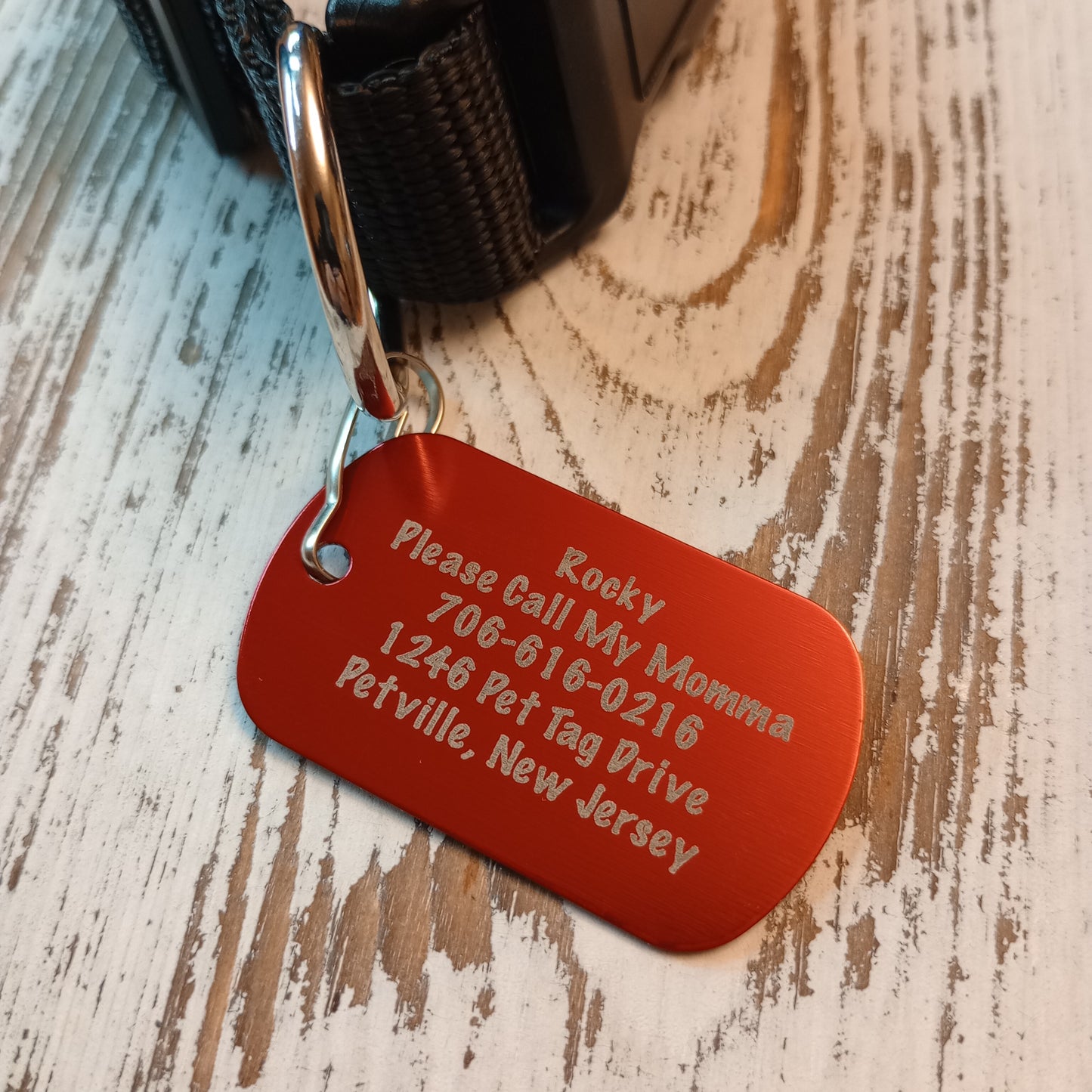 Red Military Style Pet Tag