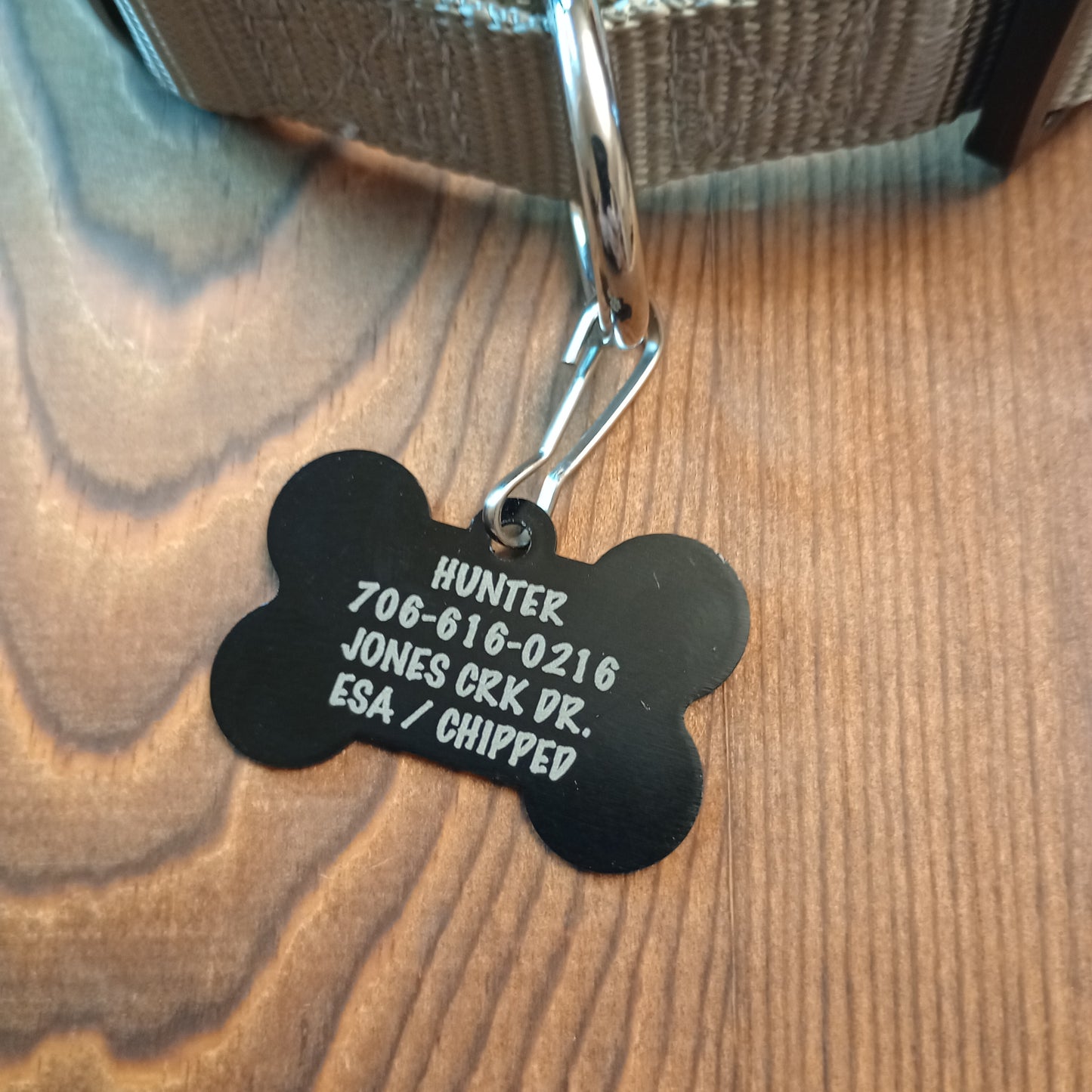 Black Bone Shaped Pet Tag