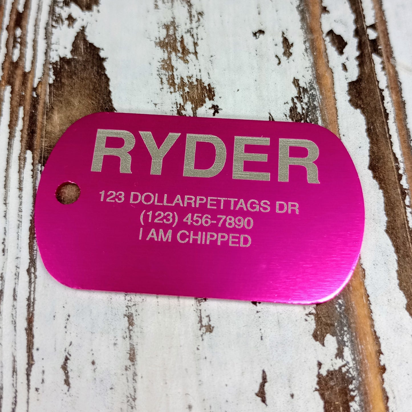 Pink Military Style Pet Tag