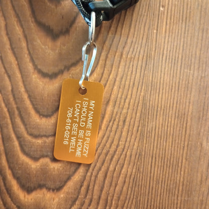 Yellow Rectangular Pet Tag