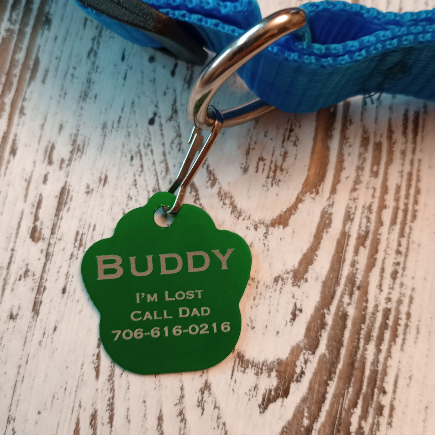 Green Large Paw Pet Tag (1.4 inch)