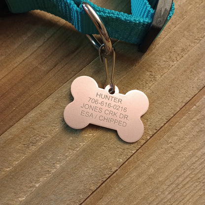 Light Pink Bone Shaped Pet Tag