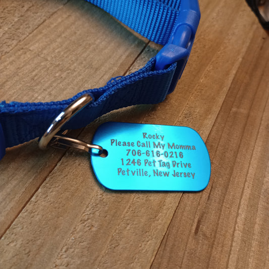 Light Blue Military Style Pet Tag