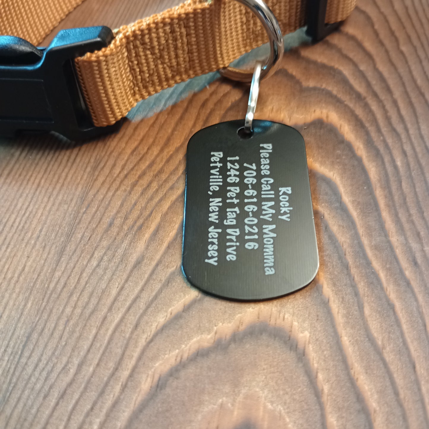 Black Military Style Pet Tag