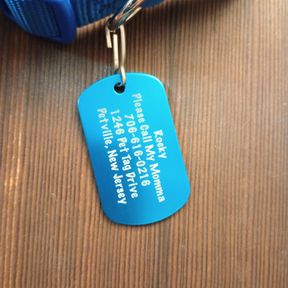 Light Blue Military Style Pet Tag