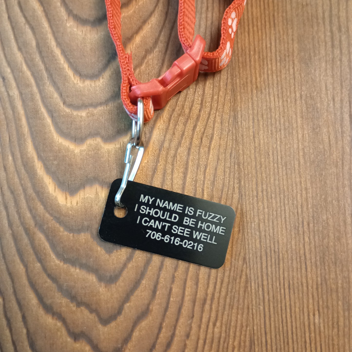 Black Rectangular Pet Tag