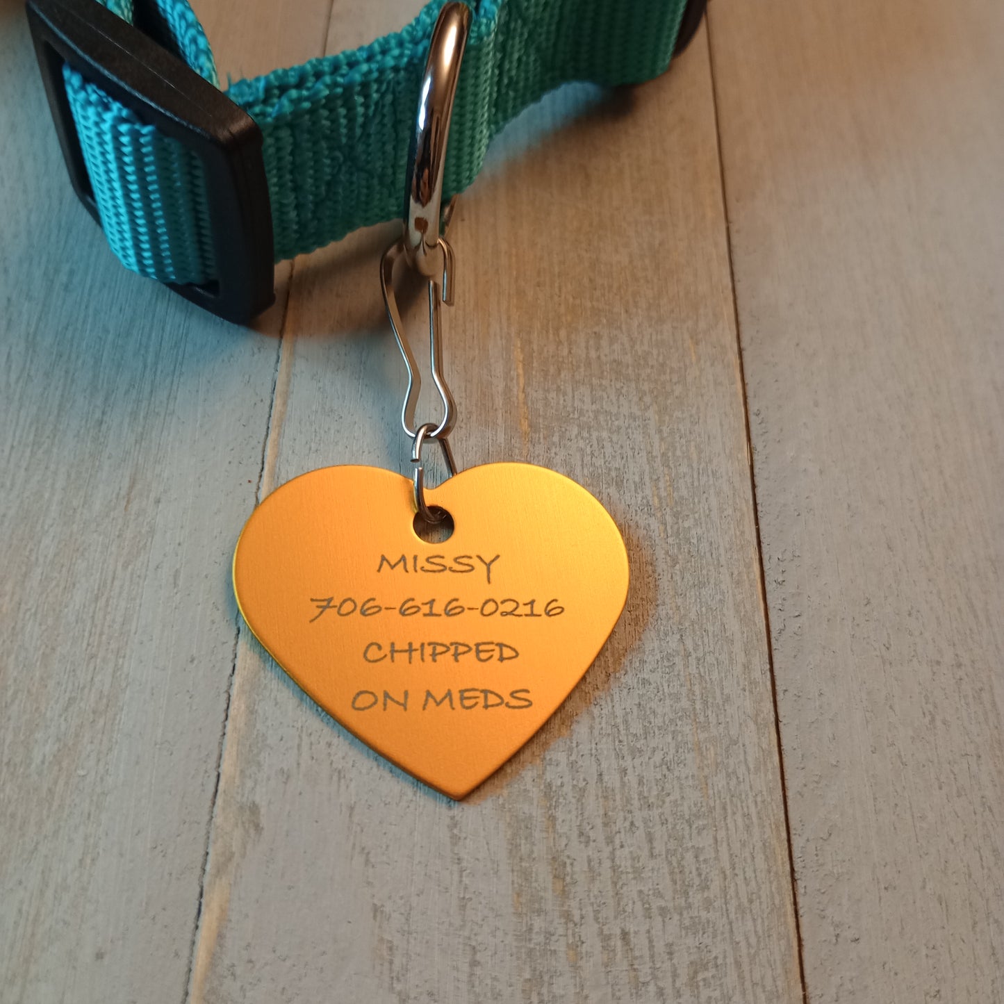 Yellow Heart Shaped Pet Tag