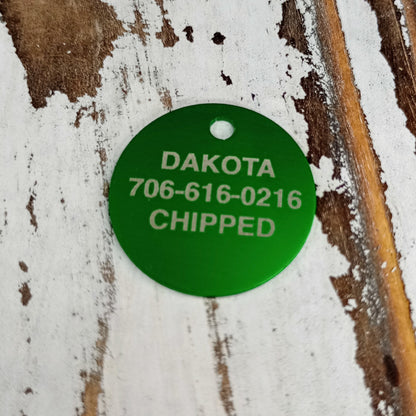 Green Round Pet Tag