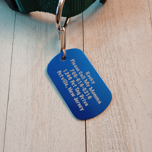 Dark Blue Military Style Pet Tag