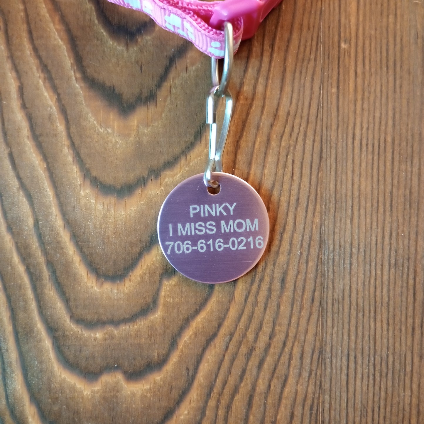 Light Pink Round Pet Tag