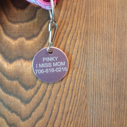 Light Pink Round Pet Tag