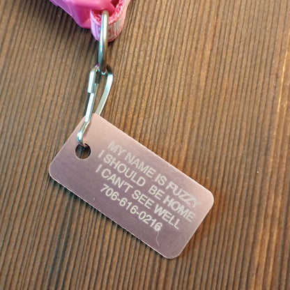 Light Pink Rectangular Pet Tag