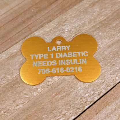 Yellow Bone Shaped Pet Tag