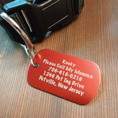 Red Military Style Pet Tag