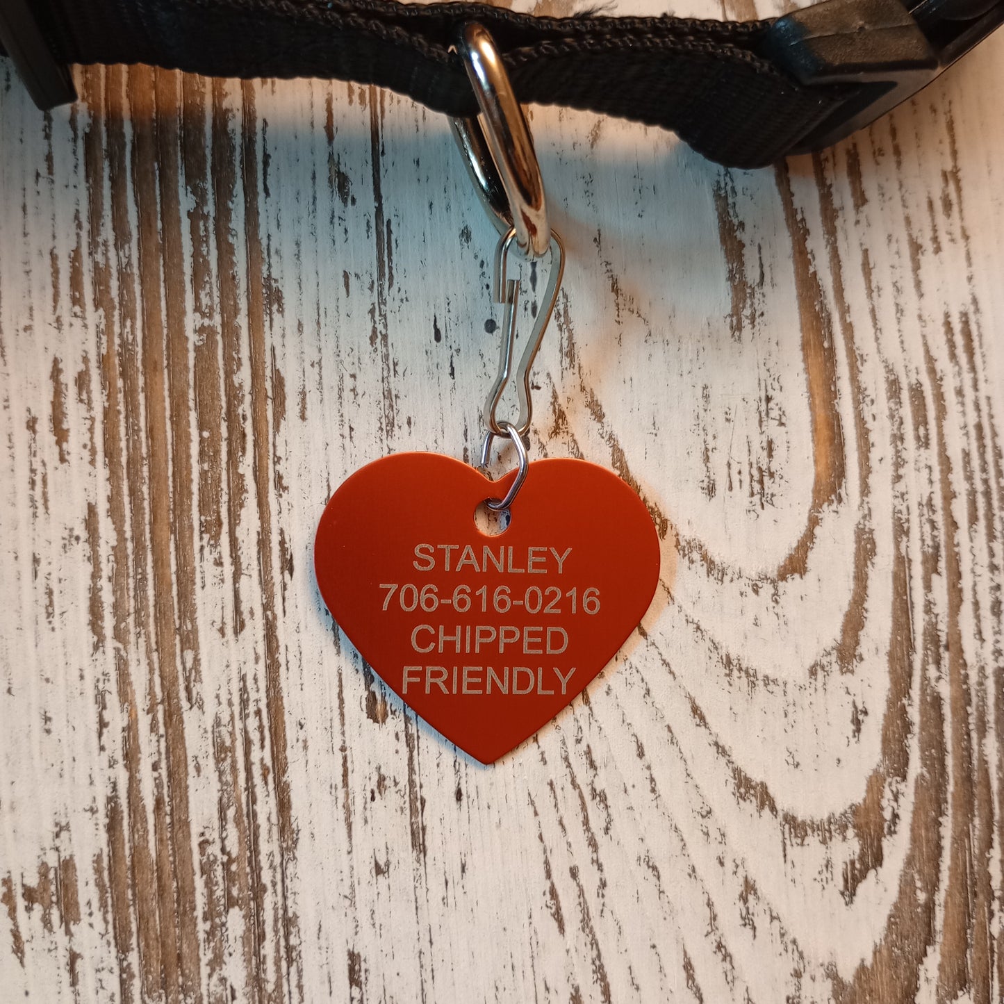 Red Heart Shaped Pet Tag