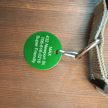 Green Round Pet Tag (1.4 inch)