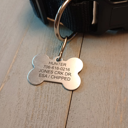 Brown Camo Bone Shaped Pet Tag