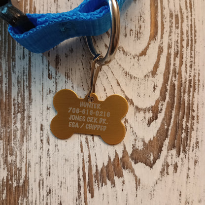 Yellow Bone Shaped Pet Tag