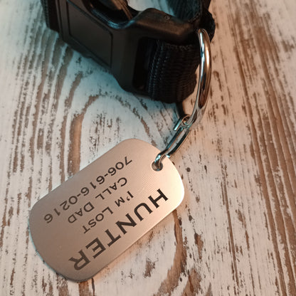 Silver Colored Military Style Pet Tag.