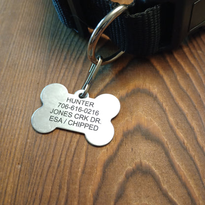 Woodland Green Camo Bone Shaped Pet Tag