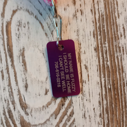 Purple Rectangular Pet Tag