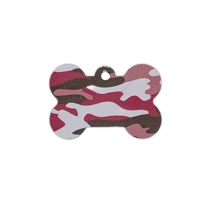 Pink Camo Bone Shaped Pet Tag