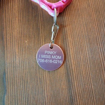 Light Pink Round Pet Tag