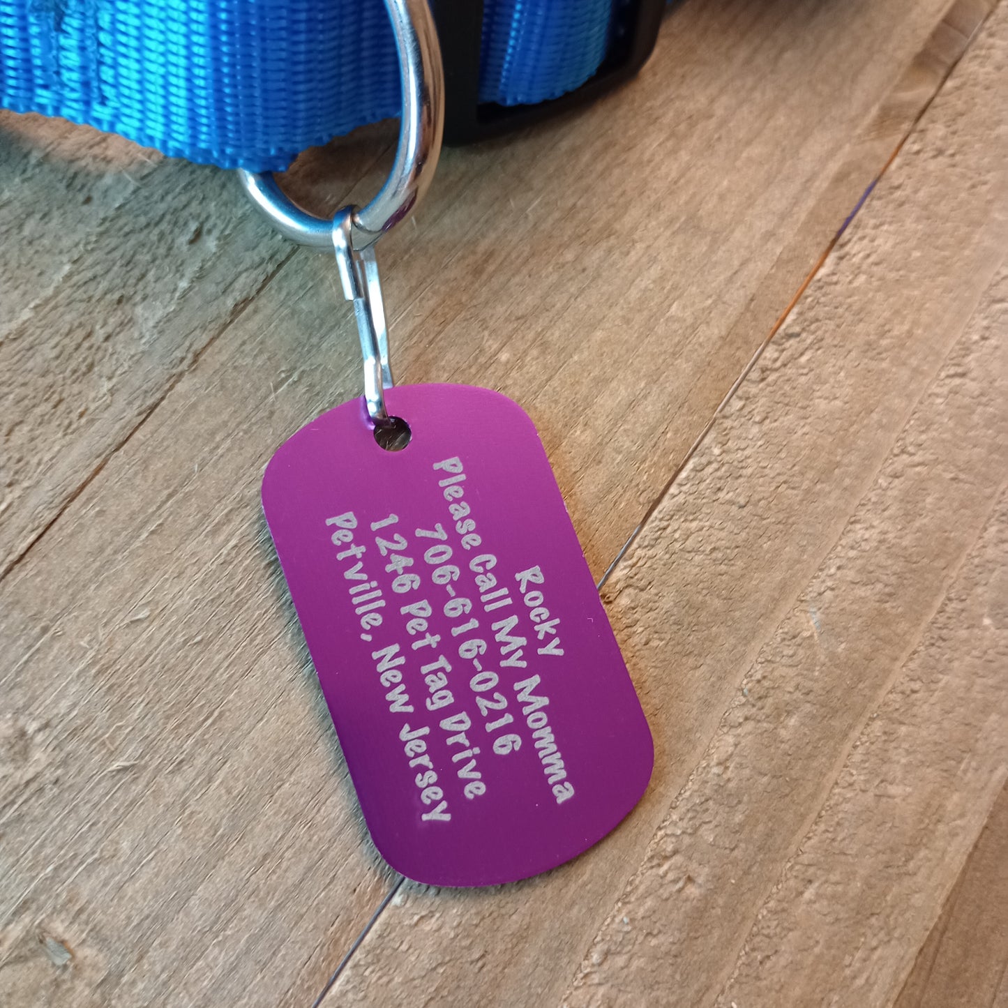 Purple Military Style Pet Tag