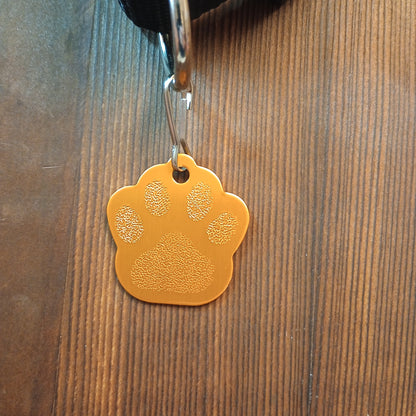 Yellow Large Paw Pet Tag (1.4 inch)