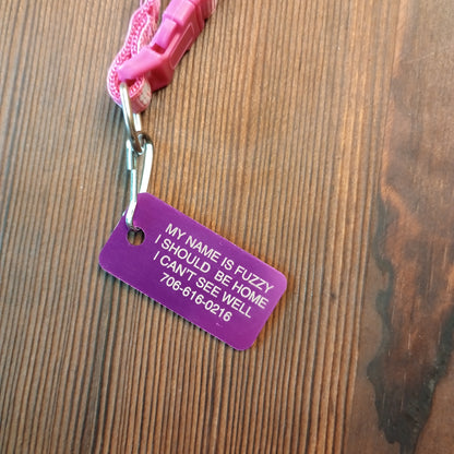 Purple Rectangular Pet Tag