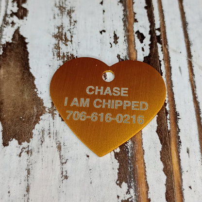 Yellow Heart Shaped Pet Tag