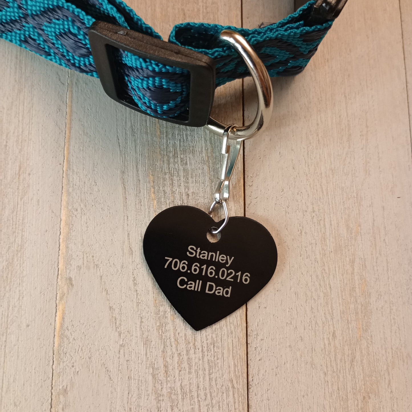 Black Heart Shaped Pet Tag