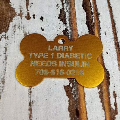 Yellow Bone Shaped Pet Tag