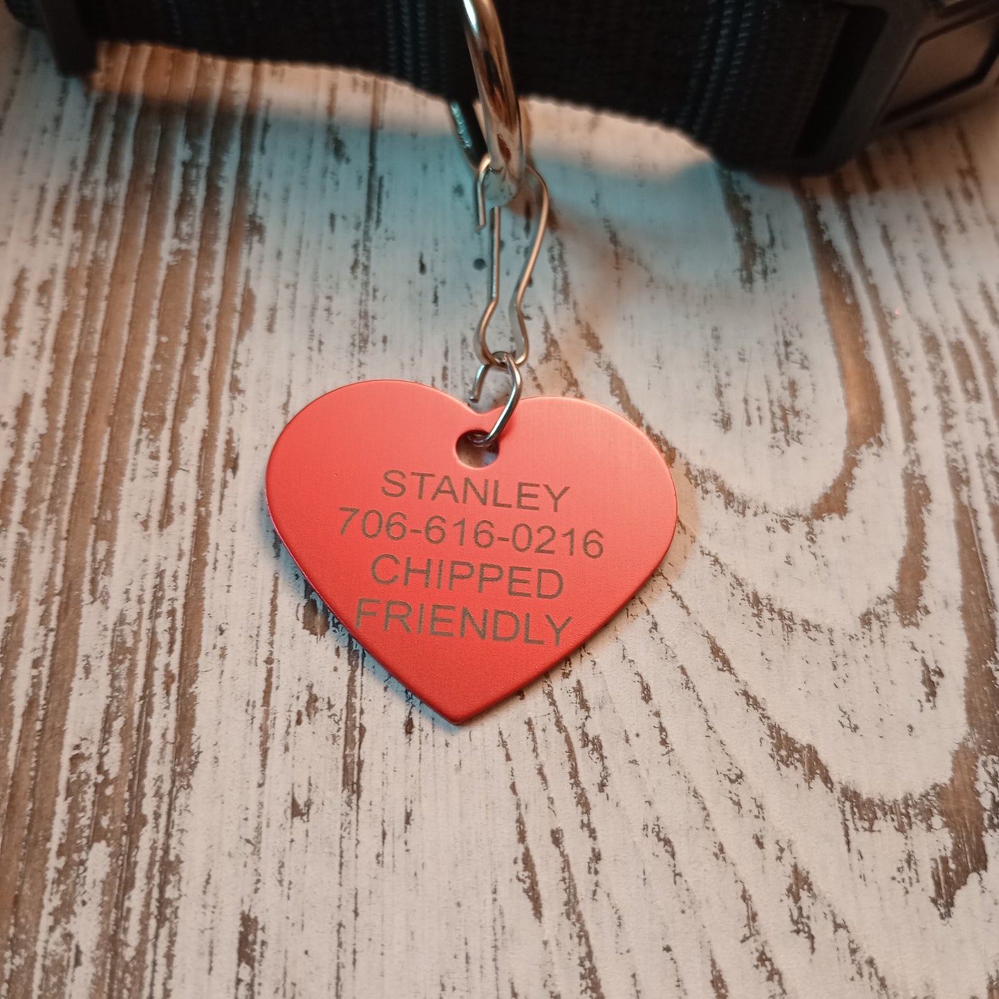 Red Heart Shaped Pet Tag