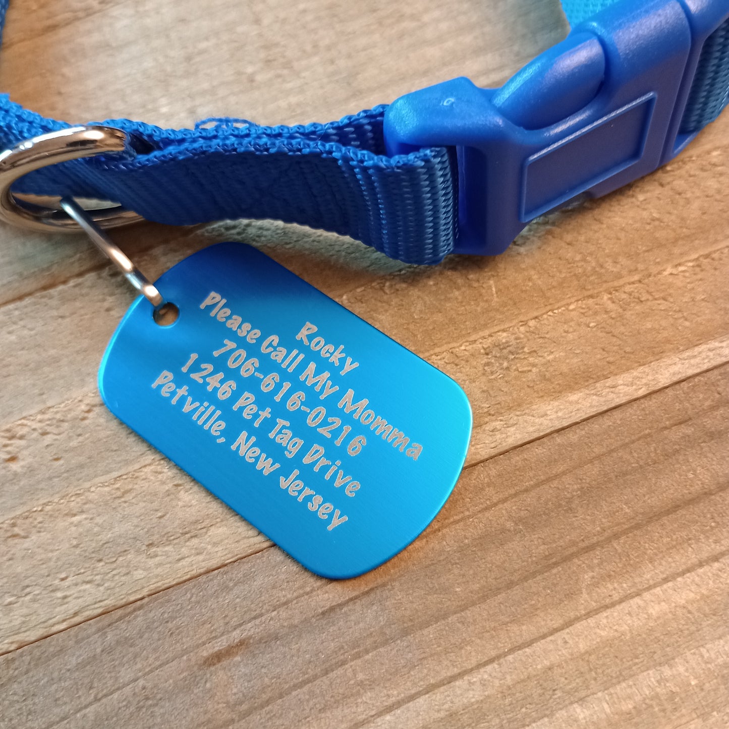 Light Blue Military Style Pet Tag