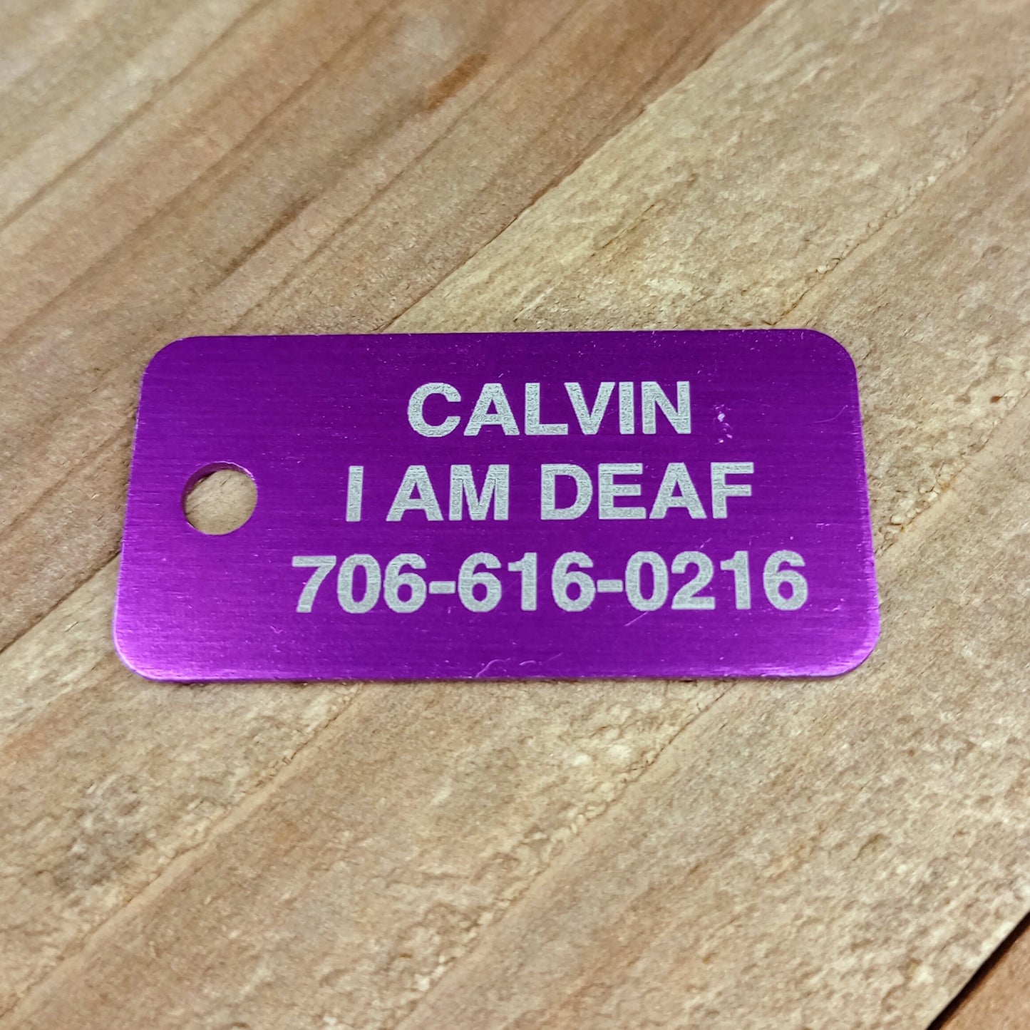 Purple Rectangular Pet Tag