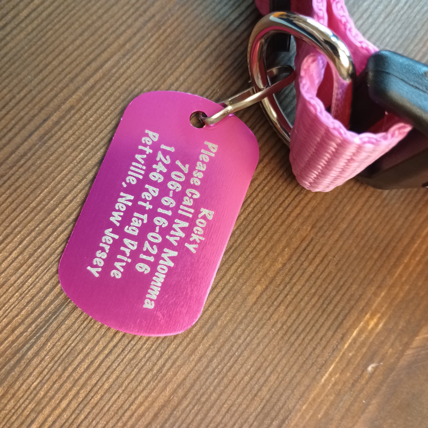 Pink Military Style Pet Tag