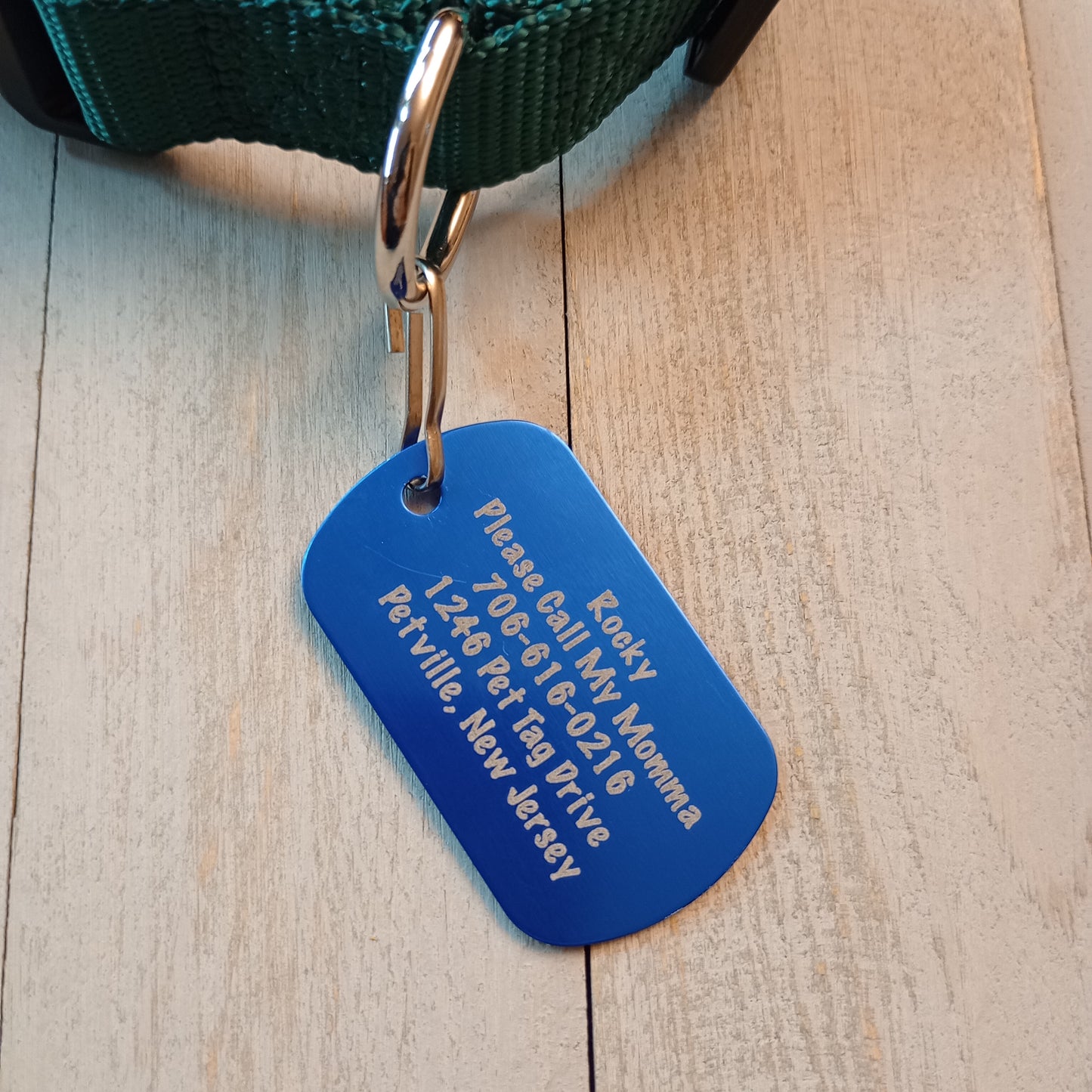 Dark Blue Military Style Pet Tag