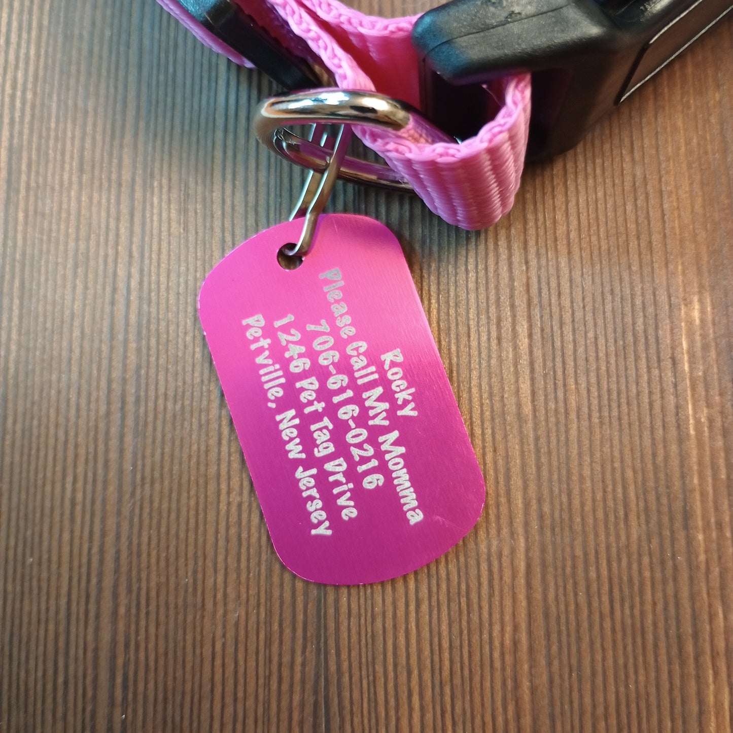 Pink Military Style Pet Tag