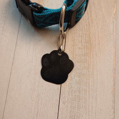 Black Large Paw Pet Tag (1.4 inch)