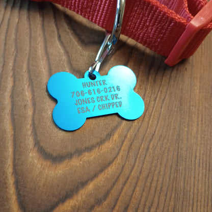 Light Blue Bone Shaped Pet Tag